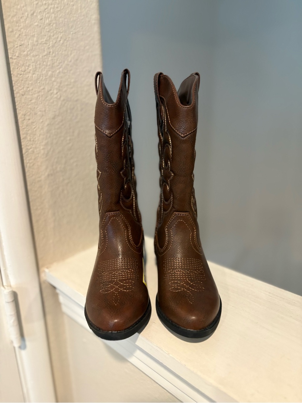 Cat & Jack Western Boots Montana Little Girls Sz 13 Cowgirl Zipper Brown - Picture 3 of 6